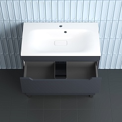 Style Line Тумба с раковиной Остин 80 графит матовый – фотография-5